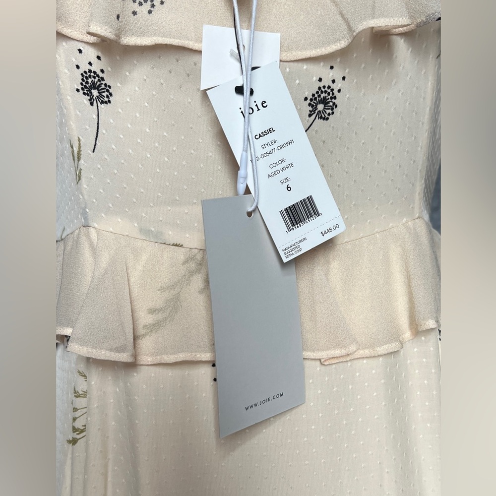 JOIE NWT Joie Cassiel Floral Ruffle Maxi Dress 6 - Picture 15 of 16